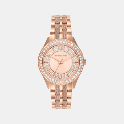 Harlowe Women Quartz Rose Gold Dial Analog Stainless Steel Watch MK4710