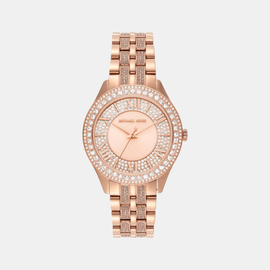 Harlowe Women Quartz Rose Gold Dial Analog Stainless Steel Watch MK4710