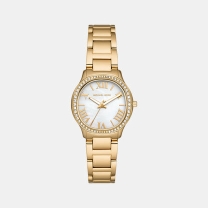Sage Women Quartz Mother Of Pearl Dial Analog Stainless Steel Watch MK4822