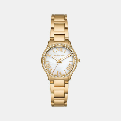 Sage Women Quartz Mother Of Pearl Dial Analog Stainless Steel Watch MK4822