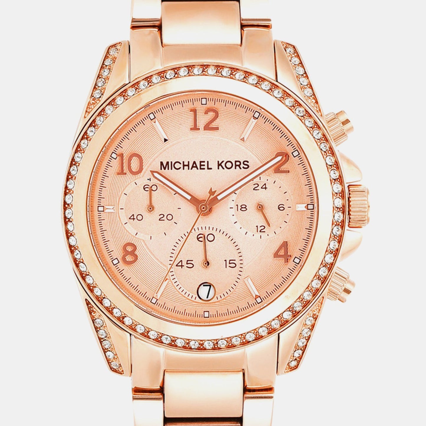 Women Quartz Pink Dial Chronograph Stainless Steel Watch MK5263I