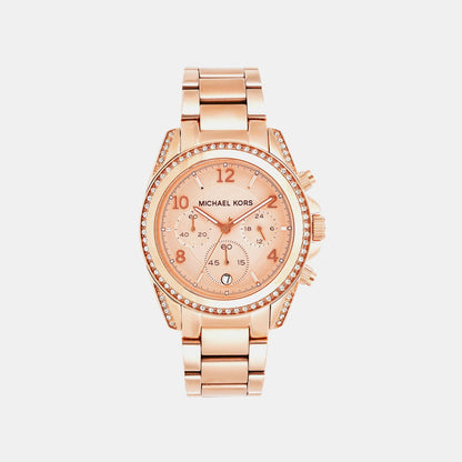 Women Quartz Pink Dial Chronograph Stainless Steel Watch MK5263I