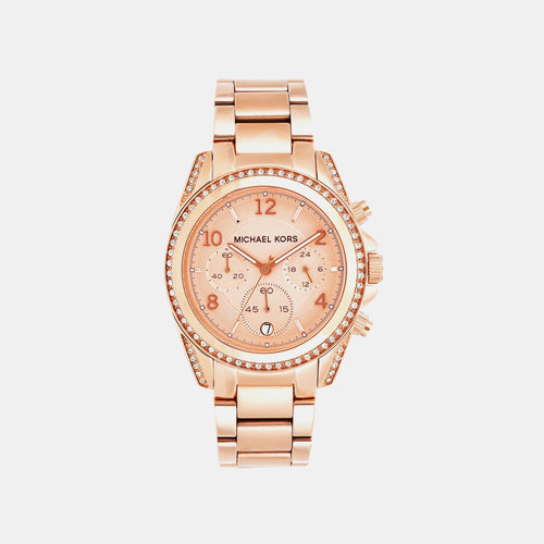 Women Quartz Pink Dial Chronograph Stainless Steel Watch MK5263I