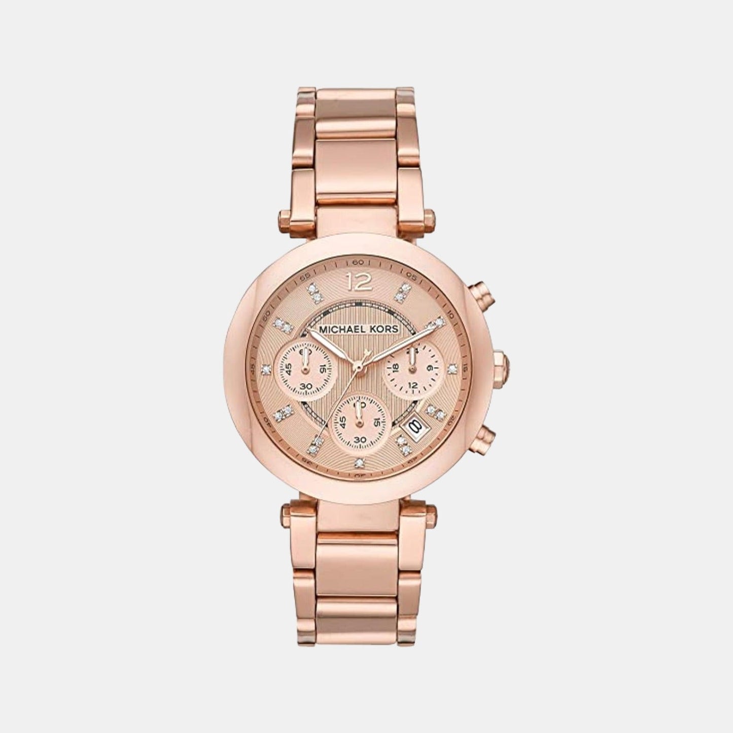 Sport Women Quartz Pink Dial Chronograph Stainless Steel Watch MK5277