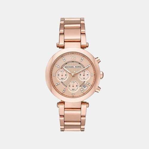 Sport Women Quartz Pink Dial Chronograph Stainless Steel Watch MK5277