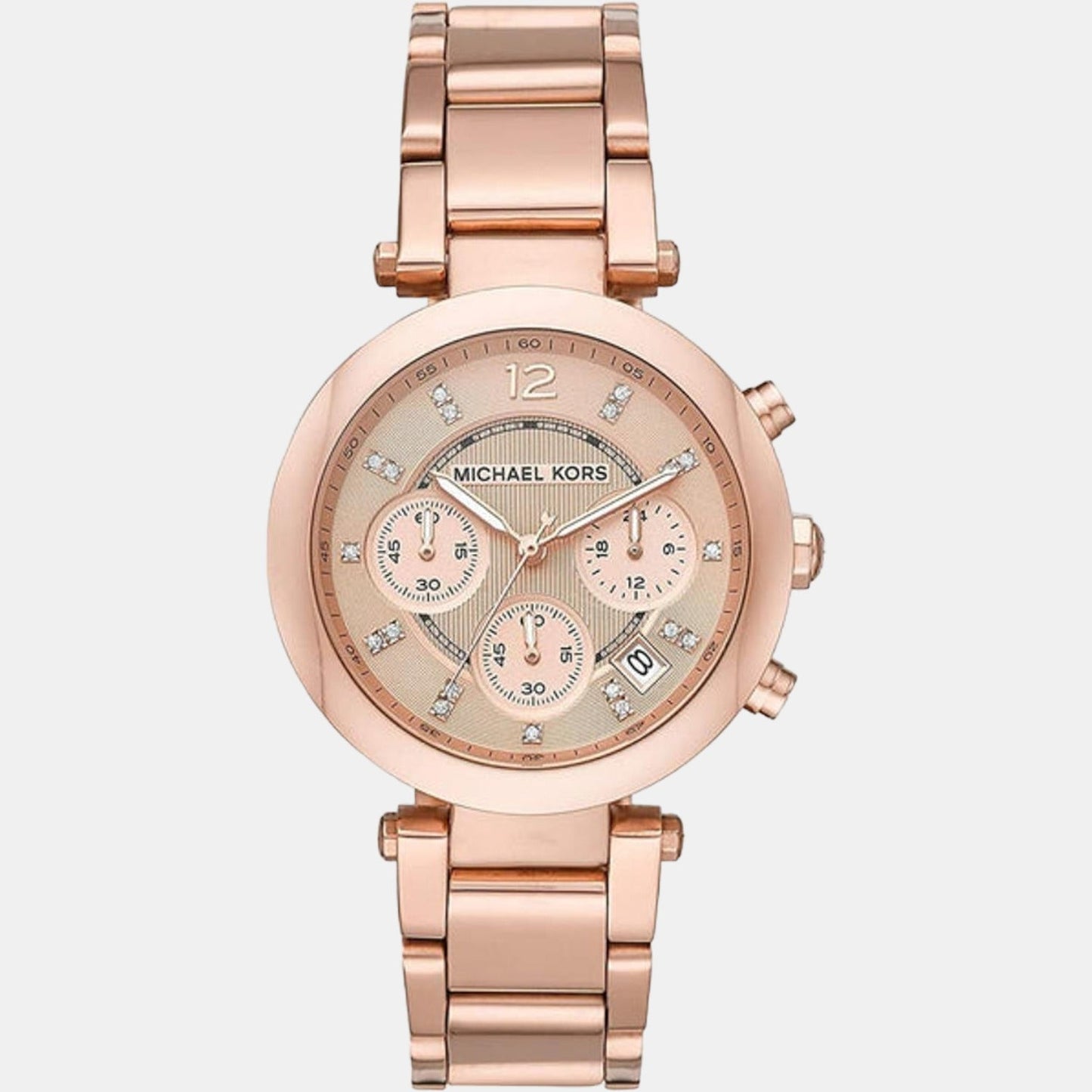 Sport Women Quartz Pink Dial Chronograph Stainless Steel Watch MK5277