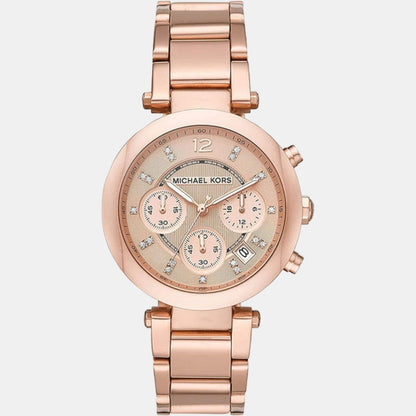 Sport Women Quartz Pink Dial Chronograph Stainless Steel Watch MK5277