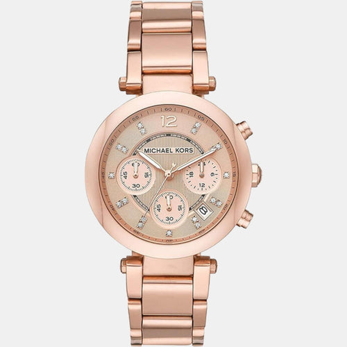 Sport Women Quartz Pink Dial Chronograph Stainless Steel Watch MK5277