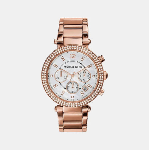 Parker Women Quartz White Dial Chronograph Stainless Steel Watch MK5491