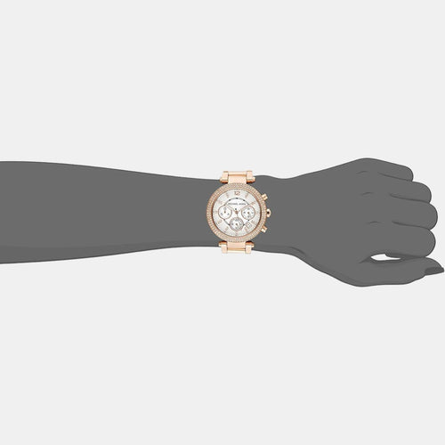 Parker Women Quartz White Dial Chronograph Stainless Steel Watch MK5491
