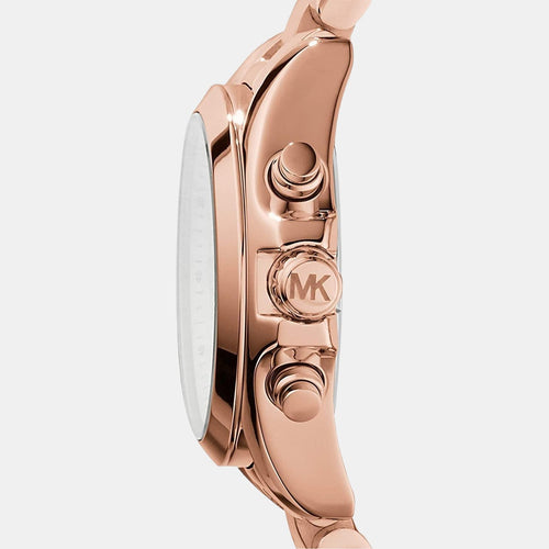 Mini Bradshaw Women Quartz Rose Gold Dial Chronograph Stainless Steel Watch MK5799