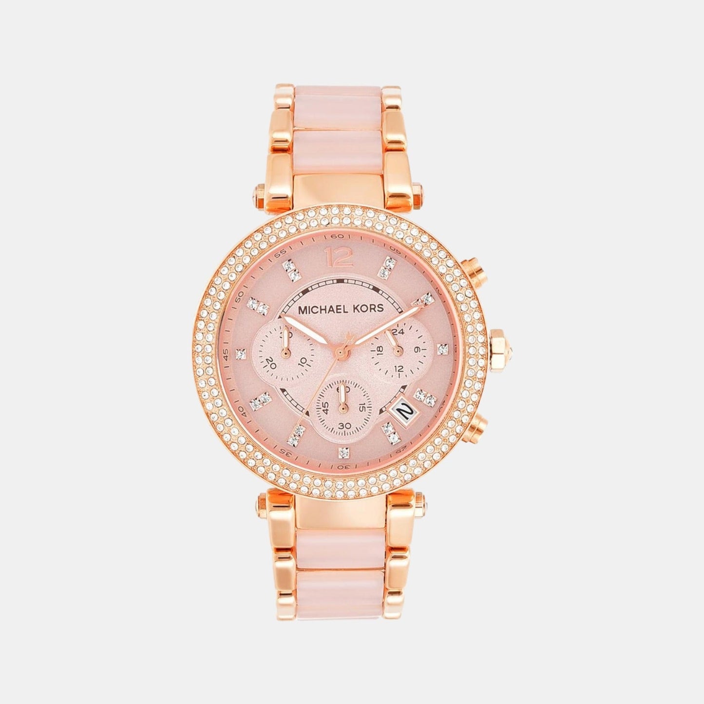 Parker Women Quartz Pink Dial Chronograph Stainless Steel Watch MK5896
