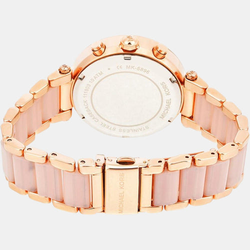 Parker Women Quartz Pink Dial Chronograph Stainless Steel Watch MK5896