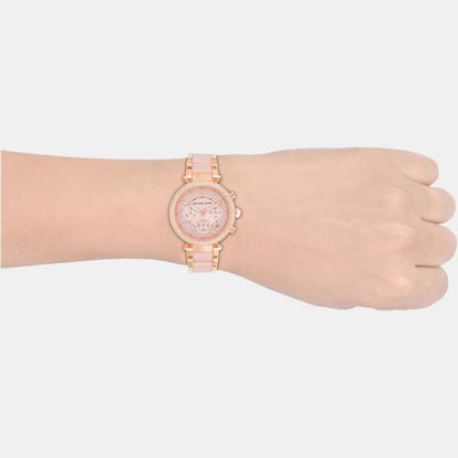 Parker Women Quartz Pink Dial Chronograph Stainless Steel Watch MK5896