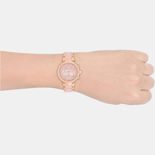Parker Women Quartz Pink Dial Chronograph Stainless Steel Watch MK5896