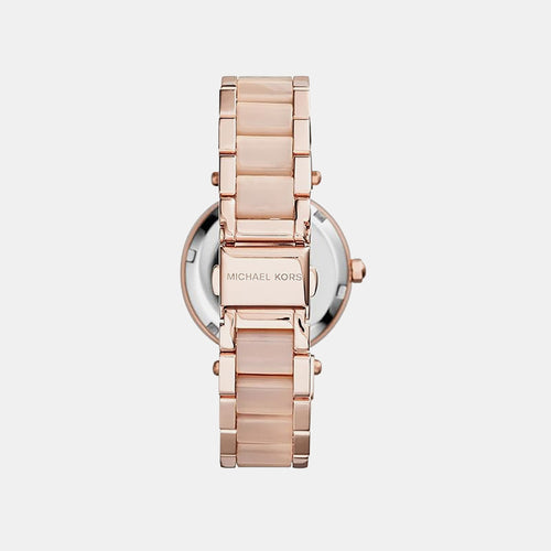 Mini Parker Women Quartz Pink Dial Chronograph Stainless Steel Watch MK6110