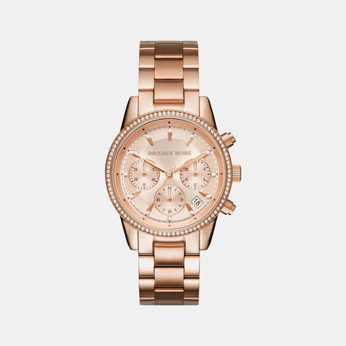 Bryant Women Quartz Rose Gold Dial Chronograph Stainless Steel Watch MK6357