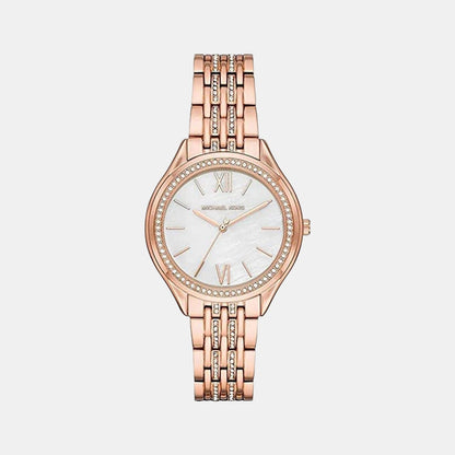 Mindy Women Quartz White Dial Analog Stainless Steel Watch MK7076