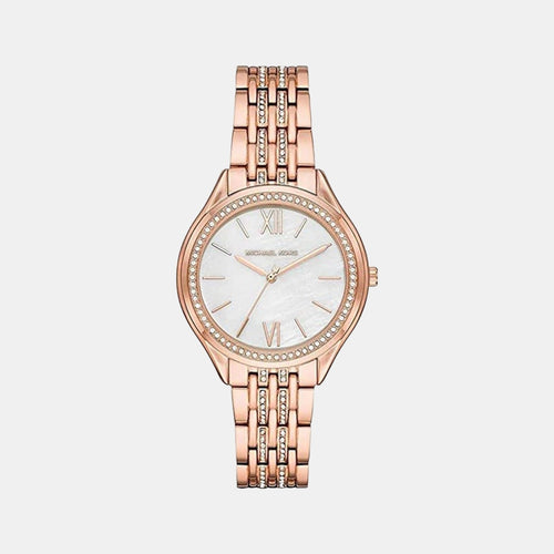 Mindy Women Quartz White Dial Analog Stainless Steel Watch MK7076
