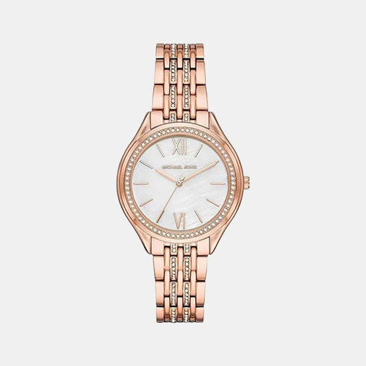 Mindy Women Quartz White Dial Analog Stainless Steel Watch MK7076
