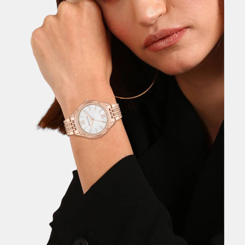 Mindy Women Quartz White Dial Analog Stainless Steel Watch MK7076
