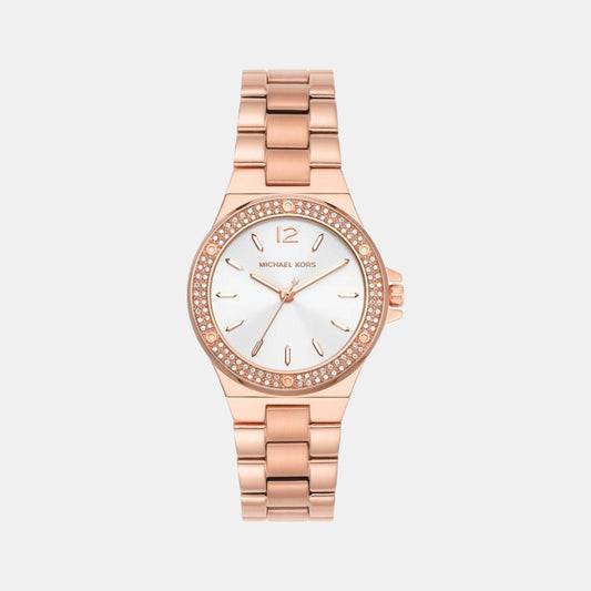 Lennox Women Quartz White Dial Analog Stainless Steel Watch MK7279