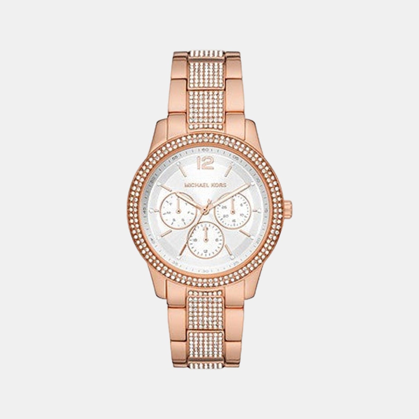 Tibby Women Quartz White Dial Multi-Function Stainless Steel Watch MK7293