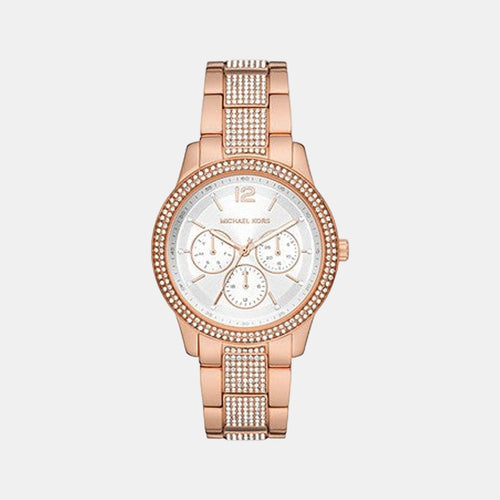 Tibby Women Quartz White Dial Multi-Function Stainless Steel Watch MK7293