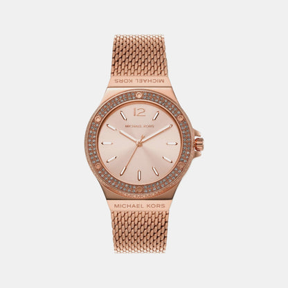 Lennox Women Quartz Pink Dial Analog Mesh Watch MK7336
