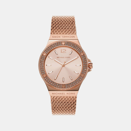 Lennox Women Quartz Pink Dial Analog Mesh Watch MK7336