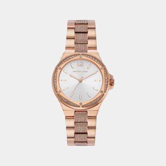 Lennox Women Quartz White Dial Analog Stainless Steel Watch MK7362
