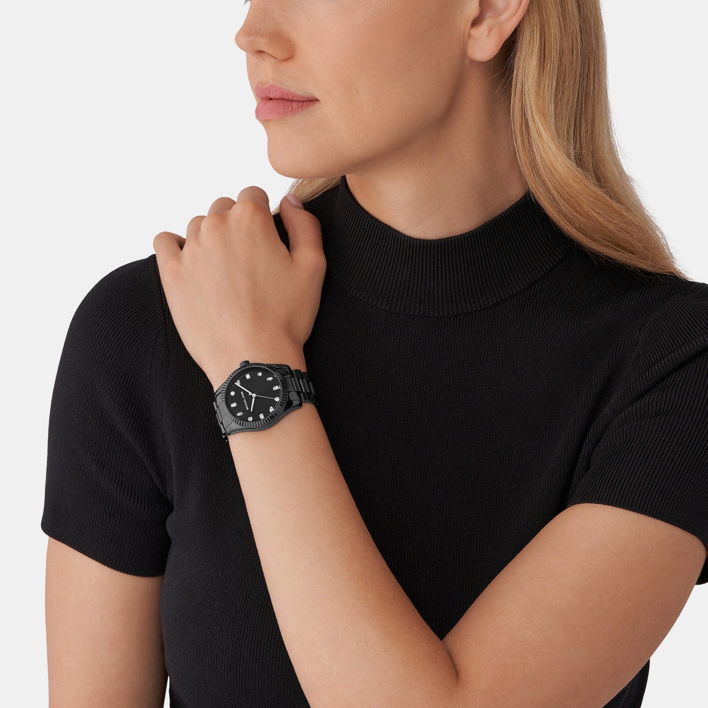 Lexington Women Quartz Black Dial Analog Stainless Steel Watch MK7442