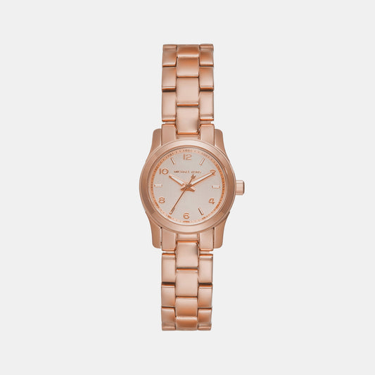 Runway Women Quartz Pink Dial Analog Stainless Steel Watch MK7458