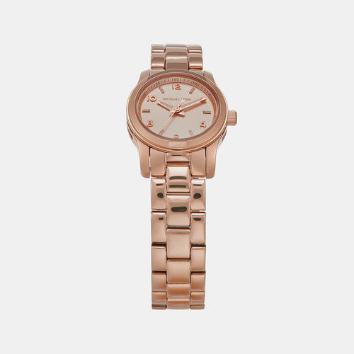 Runway Women Quartz Pink Dial Analog Stainless Steel Watch MK7458