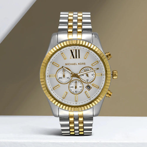 Lexington Men Quartz Silver Dial Chronograph Stainless Steel Watch MK8344