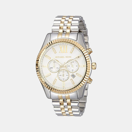 Men Quartz Silver Dial Chronograph Stainless Steel Watch MK8344I