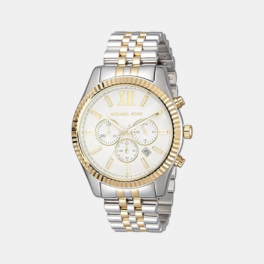 Men Quartz Silver Dial Chronograph Stainless Steel Watch MK8344I