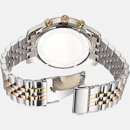 Men Quartz Silver Dial Chronograph Stainless Steel Watch MK8344I