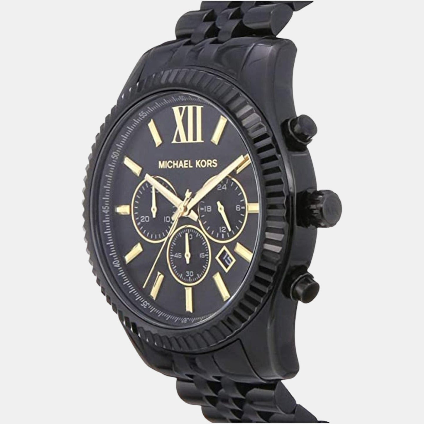 Lexington Men Quartz Black Dial Chronograph Stainless Steel Watch MK8603