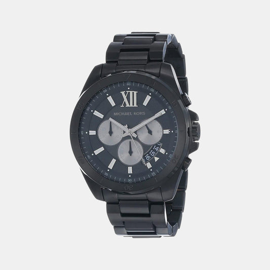 Brecken Men Quartz Black Dial Chronograph Stainless Steel Watch MK8858