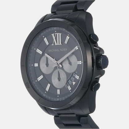 Brecken Men Quartz Black Dial Chronograph Stainless Steel Watch MK8858