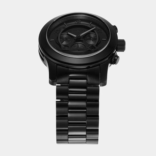 Runway Men Quartz Black Dial Chronograph Stainless Steel Watch MK9073