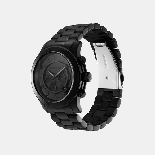 Runway Men Quartz Black Dial Chronograph Stainless Steel Watch MK9073