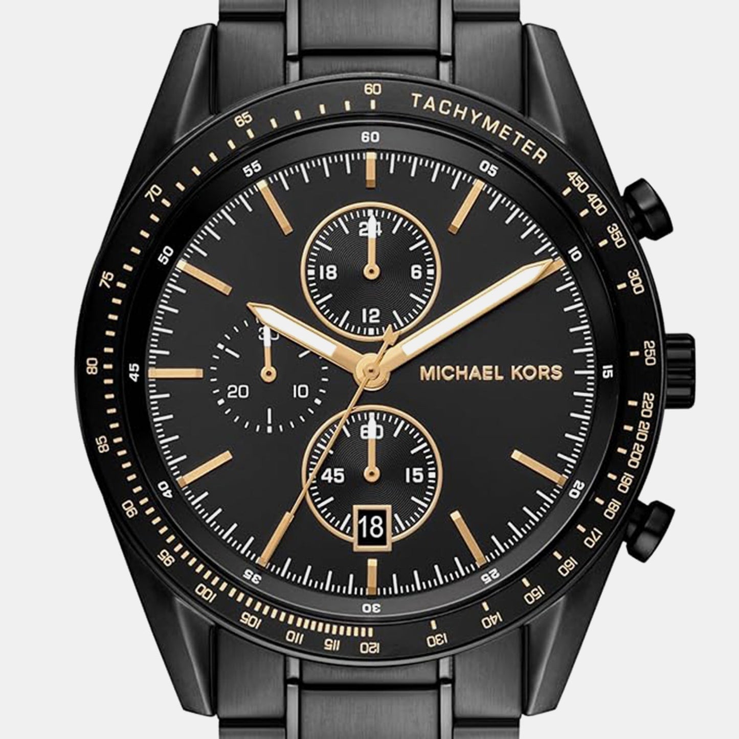 Warren Men Quartz Black Dial Chronograph Stainless Steel Watch MK9113