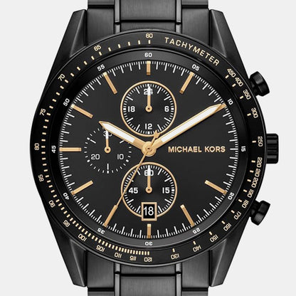 Warren Men Quartz Black Dial Chronograph Stainless Steel Watch MK9113