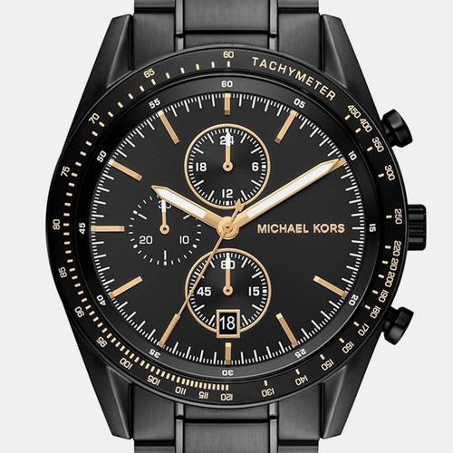 Warren Men Quartz Black Dial Chronograph Stainless Steel Watch MK9113