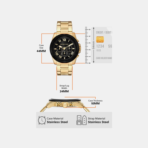 Alek Men Quartz Black Dial Chronograph Stainless Steel Watch MK9184