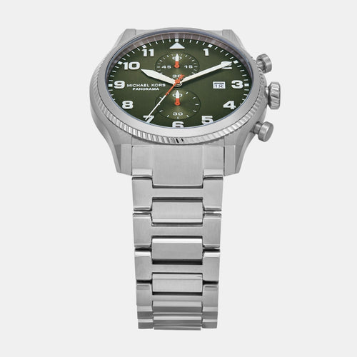 Panorama Men Quartz Green Dial Chronograph Stainless Steel Watch MK9196
