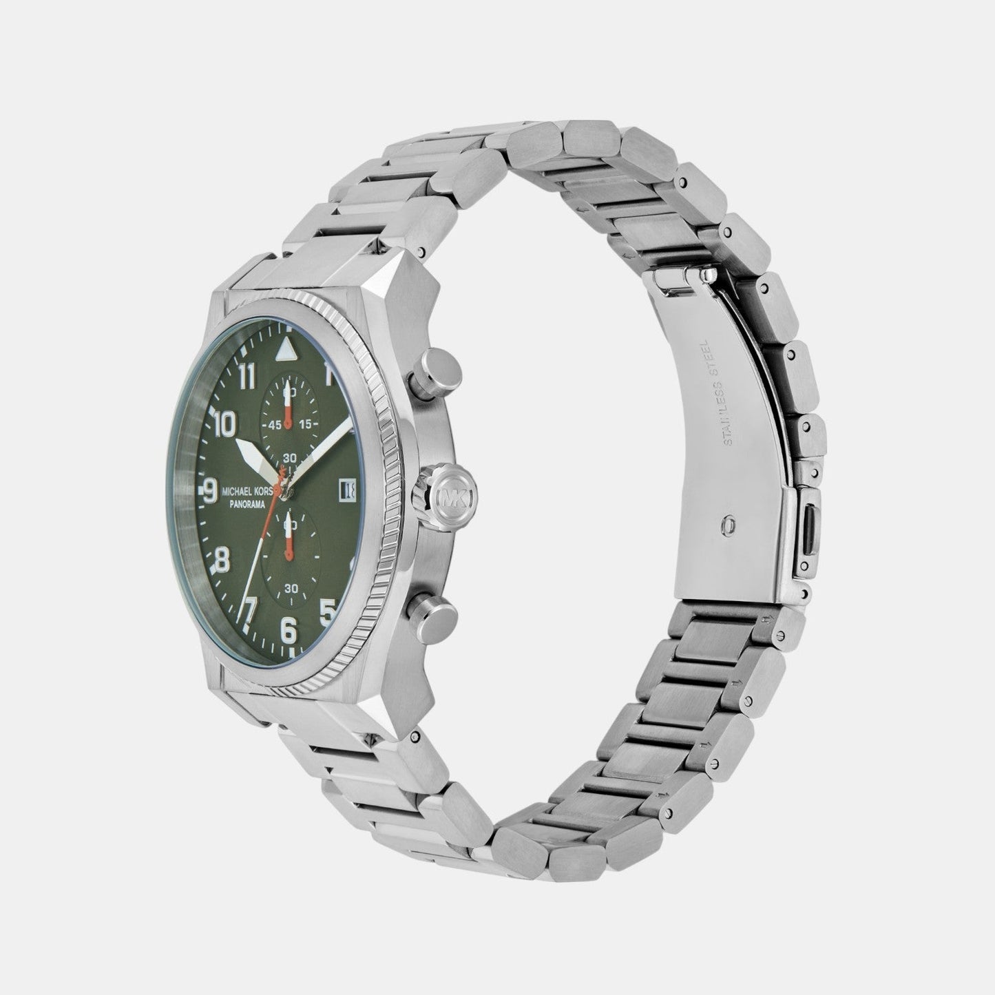 Panorama Men Quartz Green Dial Chronograph Stainless Steel Watch MK9196