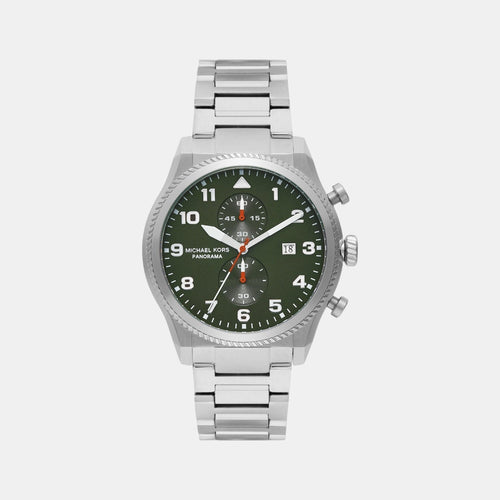 Panorama Men Quartz Green Dial Chronograph Stainless Steel Watch MK9196
